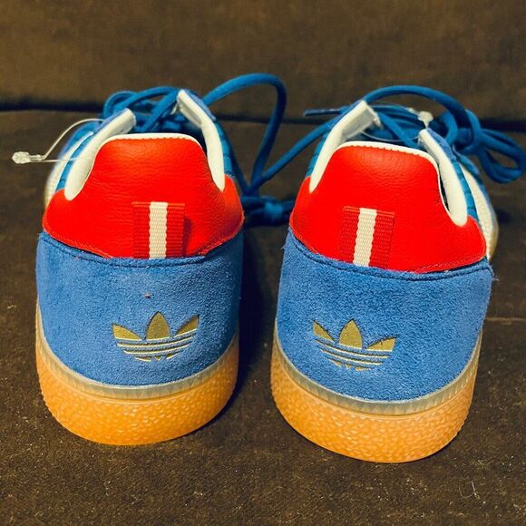 Rare Sample Tag Adidas Handball Spezial Blue Red White Men 9 US 8.5 UK 42 2/3 EU - Picture 4 of 10